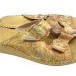 La Plume Italian Leather Pastel Floral Yellow Slip on Sandal Size 40/9 Photo 1