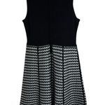 Calvin Klein Black and Houndstooth Sleeveless Knit Mini Sweater Dress L Photo 2