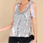 Aura Sequin Shoulder Tie Tank Top Photo 4