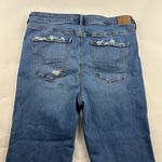 American Eagle Blue Stretch Denim Super High Rise Distressed Flare Jeans 12R Photo 6