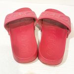 Jimmy Choo  Womens 39/9 Azari/F Leather Embossed Slides Sandals Dragon Fruit Pink Photo 4