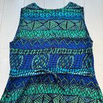 Madison Leigh  Maxi Dress Sleeveless Blue Jewel Tones Ties in Back Photo 12