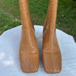 Vince Koren Croc Embossed Leather Boots Size 6.5 Beige Photo 1