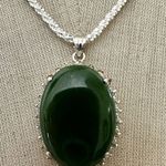 Jade rhinestone pendant necklace Green Photo 0