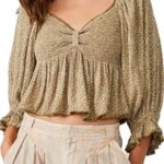Free People Brittnee Print Smocked Back Peplum Top Photo 0