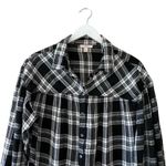 Como vintage  Tunic Top Black White Button Down Baby Doll Long Sleeve SZ L #2275 Photo 1