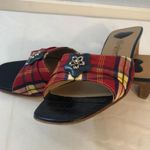 Brighton Vintage Women’s SZ 7 M Kitten Heels KATE Classic Plaid CROC Leathet Sandals Photo 1
