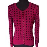 Halogen Burgundy Polka Dot Cardigan Photo 0