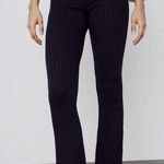 ZARA Dark Navy Blue High Waist Ribbed Pants Photo 0
