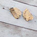 Vintage Clip On Earrings Leaf Duo Photo 1