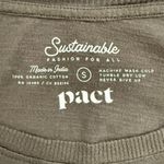 Pact 100% Organic Cotton Boatneck 3/4 Sleeve T-Shirt Top in Gray, Size Small Photo 3