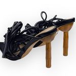 new Lemonade 𖦹 Briana Bamboo Ankle Wrap Stiletto Heel Sandals 𖦹 Black 𖦹 8M 𖦹 Size 8 Photo 4
