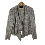 BLANK NYC Draped Serpent Jacket Large Neutral Motif Snake Open Faux Leather Photo 1