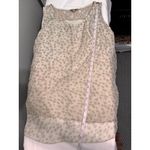 Giusy Made in Italy Lace Back Polka Dot Sleeveless Blouse Tan Medium Photo 5