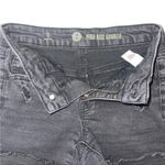 SO  Black Stretch Denim Jean Shortie Shorts High Rise Waist Distressed Size 0 Photo 2