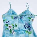 Victoria's Secret Vintage 90s Silk Blue Tropical Floral Slip Dress Size Small Photo 6