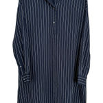 Aritzia  Babaton Striped Shirt‎ Dress Blue White Midi Long Sleeve Pockets #FF10-2 Photo 0