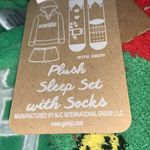 Secret Santa Womens Green Elf #Selfie Plush Sleep Set L Hooded Sweatshirt Socks Size L Photo 5