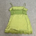 Beginning Boutique NWT NEW  “Stella Lace Trim Dress Green” lime satiny mini Photo 9