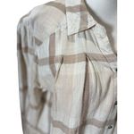 Free People Womens Peppy Plaid M Tunic Shirt White Brown Button Up Back Ruffle Photo 10
