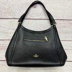 Coach  Kristy Shoulder Bag Pebbled Leather Black Gold Accents Photo 1