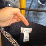 Japna  Navy Smocked Top with Embroidered Ruffle Sleeves Photo 2