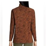 Lands' End New Womens Fleece Quarter Zip Burnt Caramel Leopard Orange Size XL 18 Photo 6