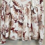 En Saison White Floral Lace Ruffle Long Sleeve Blouse Size Small‎ Photo 5