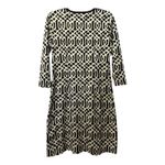 J. McLaughlin  Catalina Cloth Black Ivory Geometric Knit Sheath Dress M Stretch Photo 1