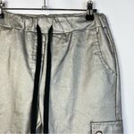 Brand Bazar Silver Shimmer Cargo Straight Leg Pants M Gray Size M Photo 2