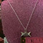 Boutique Moon Phase Necklace Triple Moon Goddess Pentagram Pentacle Halloween Witch goth Photo 9