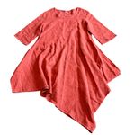 Bryn Walker  100% Linen Flowy Asymmetrical Cut Mini Dress 3/4 Sleeves Sz Medium Photo 0