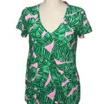 Lilly Pulitzer NWT Etta V-neck Short Sleeve T-Shirt Conch Shell Pink XS Photo 1