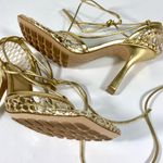 Bottega Veneta Stretch Ankle Wrap Square Toe Sandal Gold 36EU 6 651388V1BT1 NEW Photo 13