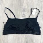 Aerie NWT Lace Up Sides Square Neck Bra Black size Medium Photo 0