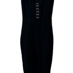 Pretty Little Thing  Dress Shape Black Crepe Eyelet Detail Midi Size 2 Women PLT Photo 1