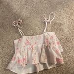 light pink bow floral top Size M Photo 2