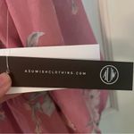 As You Wish AS U WISH Junior’s Mauve Pink Floral 3/4 Sleeve Tie Back Surplice Mini Dress Photo 9