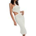 For Love & Lemons NWT  Bette Knit Women’s Midi Backless Dress Size Medium Photo 3