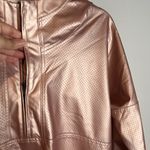 Calia Metallic Rose Gold Perforated Pullover Pink Size M Photo 2