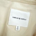 THREAD & SUPPLY | Ivory Ecru Corduroy Shacket Shirt Jacket Button Raw | Small Photo 7