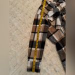 Warm Plaid Long Sleeve Flannel Dress Polyester Thick Material Brown Black Size L Size L Photo 9