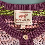 Banjanan Celeste Multi Weave Crochet Short Sleeve Cardigan Sweater Purple Size M Photo 7