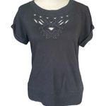 Converse One Star women's medium black short sleeve stretchy pullover top casual Photo 0