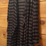 Soma  Womens Black Brown Striped Open Front Cardigan L Photo 0