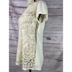 Maeve Anthropologie Sheer Lace Blouse Womens 4 Embroidery Split Tulip Back Ivory Photo 4