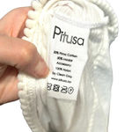 PITUSA Agata Smocked Crop Top In White Long Sleeves Size Petite / XS Photo 10