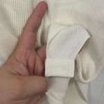 Wishlist  White Ribbed Ruffle Sleeve Bodysuit Size Small Photo 3