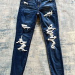 American Eagle  Dark Wash Distressed High Rise Jeggings Size 2 Photo 0