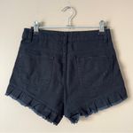 Denim & Co  | Black Ruffle Hem High Rise Denim Jean Shorts Sz 2 Photo 2
